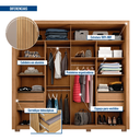 Ver imagem 6 de Guarda Roupa Casal Ripado 2 Portas e 4 Gavetas Suburban Gold Cinza/Buriti/Fendi