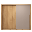 Ver mais imagens de Guarda Roupa Casal Ripado 2 Portas e 4 Gavetas Suburban Gold Cinza/Buriti/Fendi