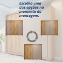 Ver imagem 4 de Guarda Roupa Casal Ripado 2 Portas e 4 Gavetas Suburban Gold Cinza/Buriti/Fendi