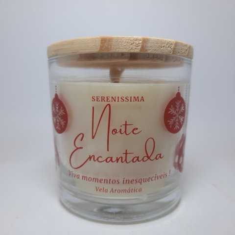 Vela Aromática Decorativa Natal Encantado com Pavio de Algodão e Cera de Coco 200GR Essência Premium