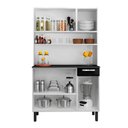 Ver imagem 3 de Armário de Cozinha Compacto 6 Portas 1 Gaveta Itatiaia Rose de Aço 105cm Branco/preto