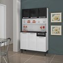 Ver imagem 2 de Armário de Cozinha Compacto 6 Portas 1 Gaveta Itatiaia Rose de Aço 105cm Branco/preto
