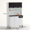 Ver imagem 4 de Armário de Cozinha Compacto 6 Portas 1 Gaveta Itatiaia Rose de Aço 105cm Branco/preto
