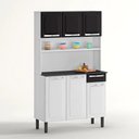 Ver imagem 1 de Armário de Cozinha Compacto 6 Portas 1 Gaveta Itatiaia Rose de Aço 105cm Branco/preto