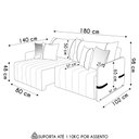 Ver imagem 4 de Sofá Cama Retrátil 180cm Essence D05 Linho Cinza/preto - Mpozenato