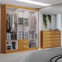 Ver imagem 2 de Guarda-roupa Casal Riley 6 Portas 2 Gavetas e Espelho com Cômoda 10 Gavetas Cinamomo - Panorama Móve