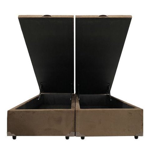 Base Box Bau Queen em Suede Cor Marrom