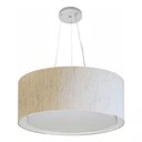 Ver imagem 3 de Lustre Pendente Cilíndrico Duplo Md-4124 Cúpula em Tecido 50x25cm Linho Bege - Bivolt