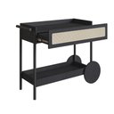 Ver imagem 4 de Carrinho Bar 1 Gaveta 112cm C- Porta Taças Palhinha Pé Madeira Oslo Artesano | Nero