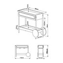 Ver imagem 5 de Carrinho Bar 1 Gaveta 112cm C- Porta Taças Palhinha Pé Madeira Oslo Artesano | Nero