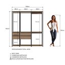 Ver imagem 4 de Kit Guarda Roupa Closet 03 Peças 183x160cm Preto Montana Proddy