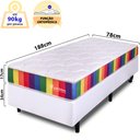Ver imagem 2 de Cama Box Solteiro com Colchão a Vácuo Ortopédico Espuma Certificada 78x188x51cm - Bf Colchões