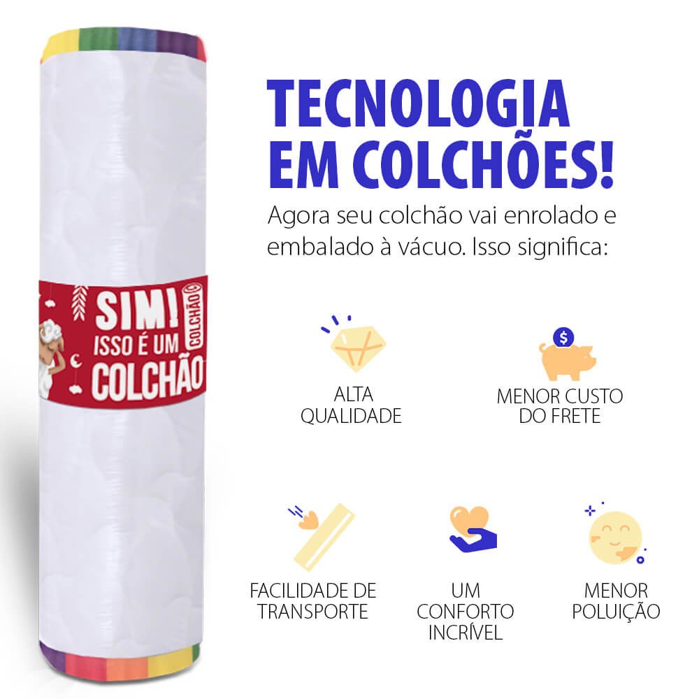 Cama Box Solteiro com Colchão a Vácuo Ortopédico Espuma Certificada 78x188x51cm - Bf Colchões - 5