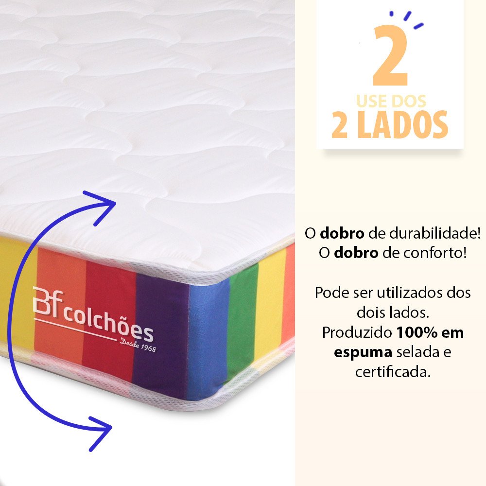 Cama Box Solteiro com Colchão a Vácuo Ortopédico Espuma Certificada 78x188x51cm - Bf Colchões - 6