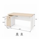 Ver imagem 4 de Mesa de Escritório Executiva Diretor 165x70cm com Armário e Gaveta com Fechadura