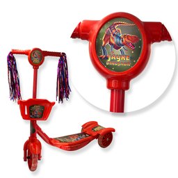 Patinete Infantil Vermelho Dinossauro com Luzes e Som - 4