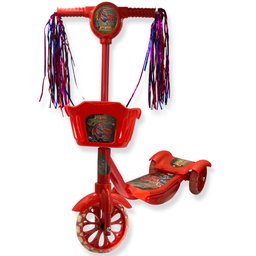 Patinete Infantil Vermelho Dinossauro com Luzes e Som - 3