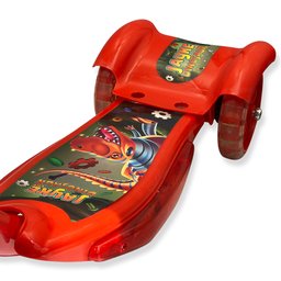 Patinete Infantil Vermelho Dinossauro com Luzes e Som - 2