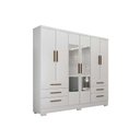 Ver imagem 1 de Guarda Roupa Casal 4 Portas e 6 Gavetas c/Espelho e Pés Encant Branco - Novo Horizonte