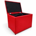 Ver imagem 4 de Puff Baú Banqueta Retangular Organizar e Decorar 55cm Vermelho