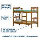 Ver imagem 3 de Beliche de Madeira Nogueira Perola Nemargi com 2 Colchões Gazin