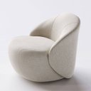 Ver imagem 5 de Poltrona Mônaco com Base Giratória em Linho Bege Claro - Home Mobily