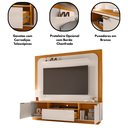 Ver imagem 3 de Estante Home Theater para TV de até 75" 2 Portas Rio Cinamomo/Off White