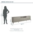 Ver imagem 3 de Rack New Bend 220 cm Porta Lisa Incolar Grigio com Pé Preto