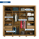 Ver imagem 5 de Guarda Roupa 2 Portas 4 Gavetas Suburban Gold Cinza/Buriti/Fendi