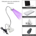 Ver imagem 5 de Luz Led Uv Lanterna Mesa com Garra Secagem Unhas Gel Cabine