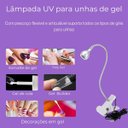 Ver imagem 4 de Luz Led Uv Lanterna Mesa com Garra Secagem Unhas Gel Cabine