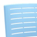 Ver imagem 7 de Kit 02 Cadeiras Empilhável Fixa Escritório Multiuso Base Preta Kimi P03 Azul Celeste - Lyam Decor