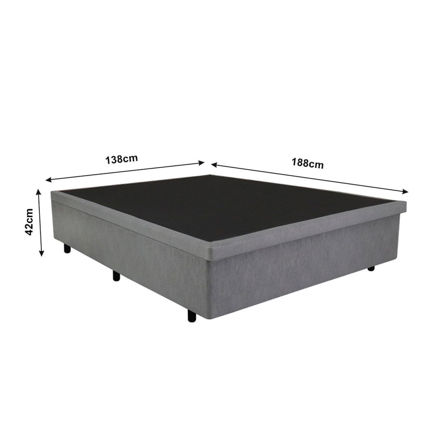 Cama Box Baú Casal Courino Cinza 138x188x42 - 3