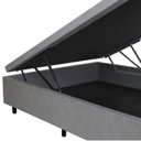 Ver imagem 4 de Cama Box Baú Casal B&G Courino Cinza 138x188x42