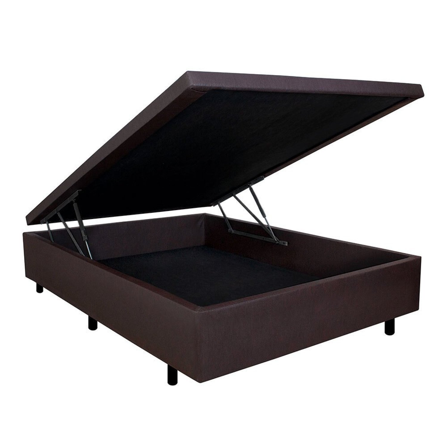 Cama Box Baú Casal Courino Marrom 138x188x42 - 1