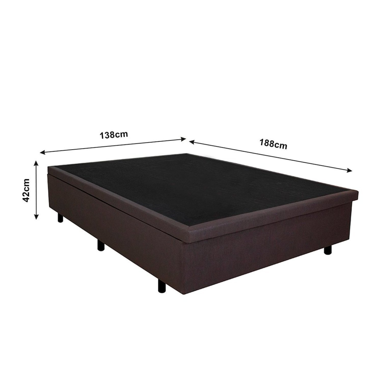 Cama Box Baú Casal Courino Marrom 138x188x42 - 3