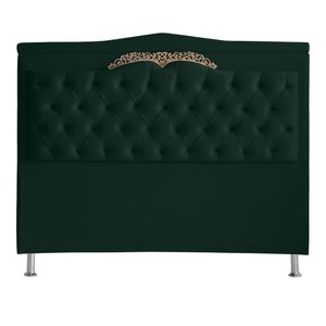 Cabeceira de Cama Box Madri Casal Queen 160 Cm Suede Verde Ec Móveis