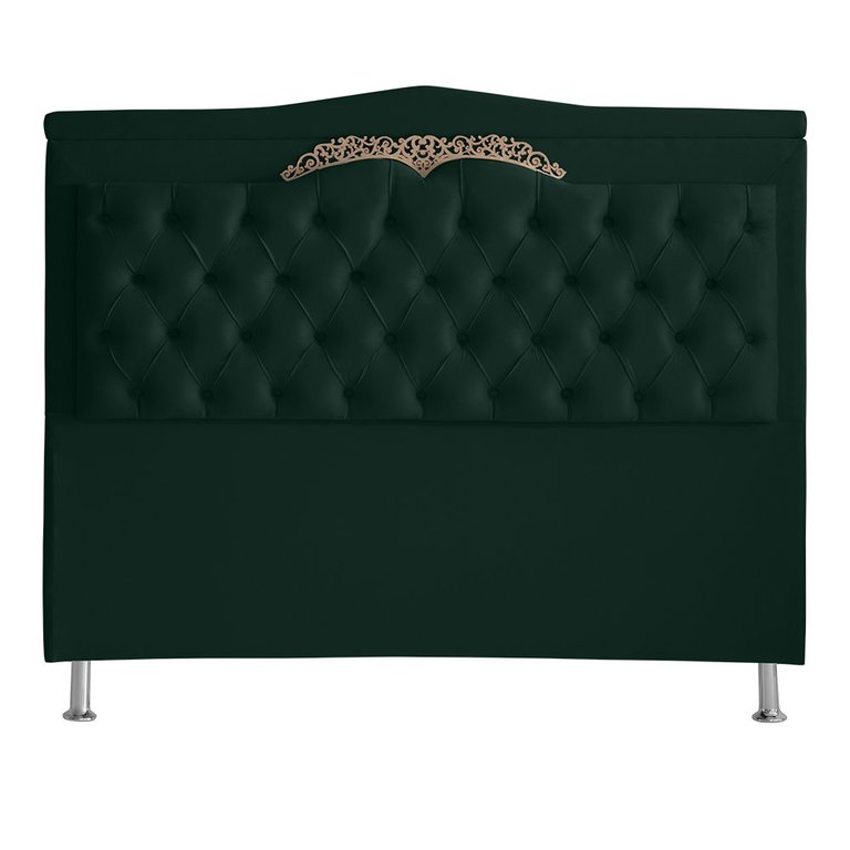 Cabeceira de Cama Box Madri Casal Queen 160 Cm Suede Verde Ec Móveis