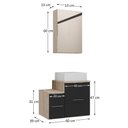 Ver imagem 5 de Conjunto Gabinete Banheiro Nivus 60cm (armário + Cuba + Espelheira) Madeirado / Preto