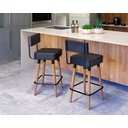 Ver imagem 2 de Kit com 2 Banqueta Barcelona - Couríssimo Preto