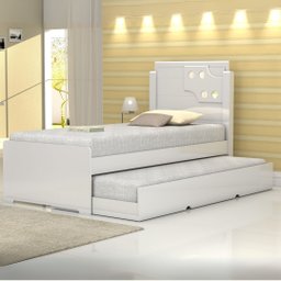 Cama Bibox Solteiro Luiza com Auxiliar 100% Mdf Resistente:branco - 4