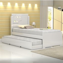 Cama Bibox Solteiro Luiza com Auxiliar 100% Mdf Resistente:branco - 1