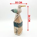 Ver imagem 4 de Estatueta Gaivota Tronco Enfeite Casa Praia Náutica Madeira