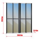 Ver imagem 2 de Porta Correr 4F.Móv.210 x 240 Elite c/Fechadura Tetra V.Reflex Mix Preto Brimak