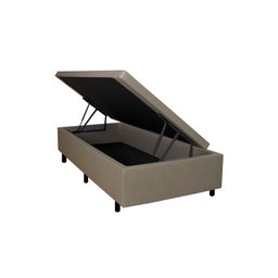 Cama Box Baú Solteiro 88x188x42cm Bege com Pistão a Gás - 2