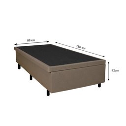Cama Box Baú Solteiro 88x188x42cm Bege com Pistão a Gás - 4