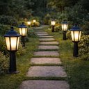 Ver imagem 6 de Kit 2 Balizadores para Jardim Preto Lente Fosca Termoplástico Grega Dital Iluminação Externa