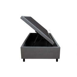 Cama Box Baú Solteiro 88x188x42cm Cinza com Pistão a Gás - 3