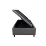 Cama Box Baú Solteiro 88x188x42cm Cinza com Pistão a Gás - 3