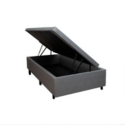 Cama Box Baú Solteiro 88x188x42cm Cinza com Pistão a Gás - 6